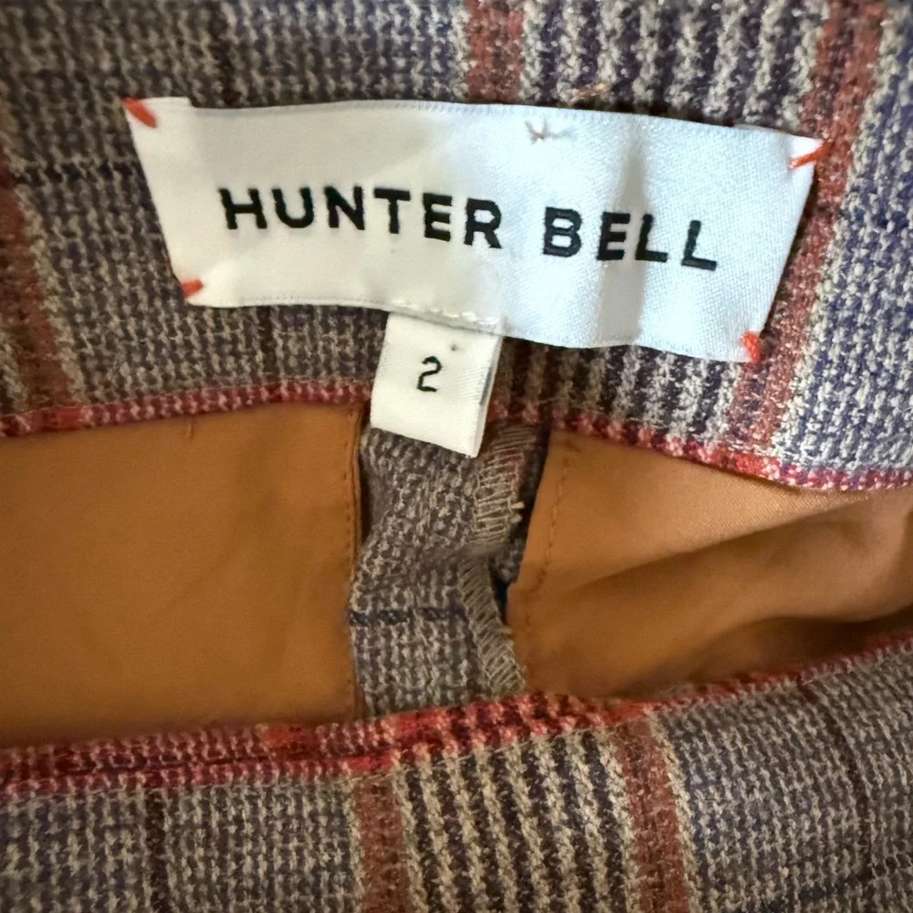 Hunter Bell Plaid Wool Blend Shorts With Tie Belt Size 2